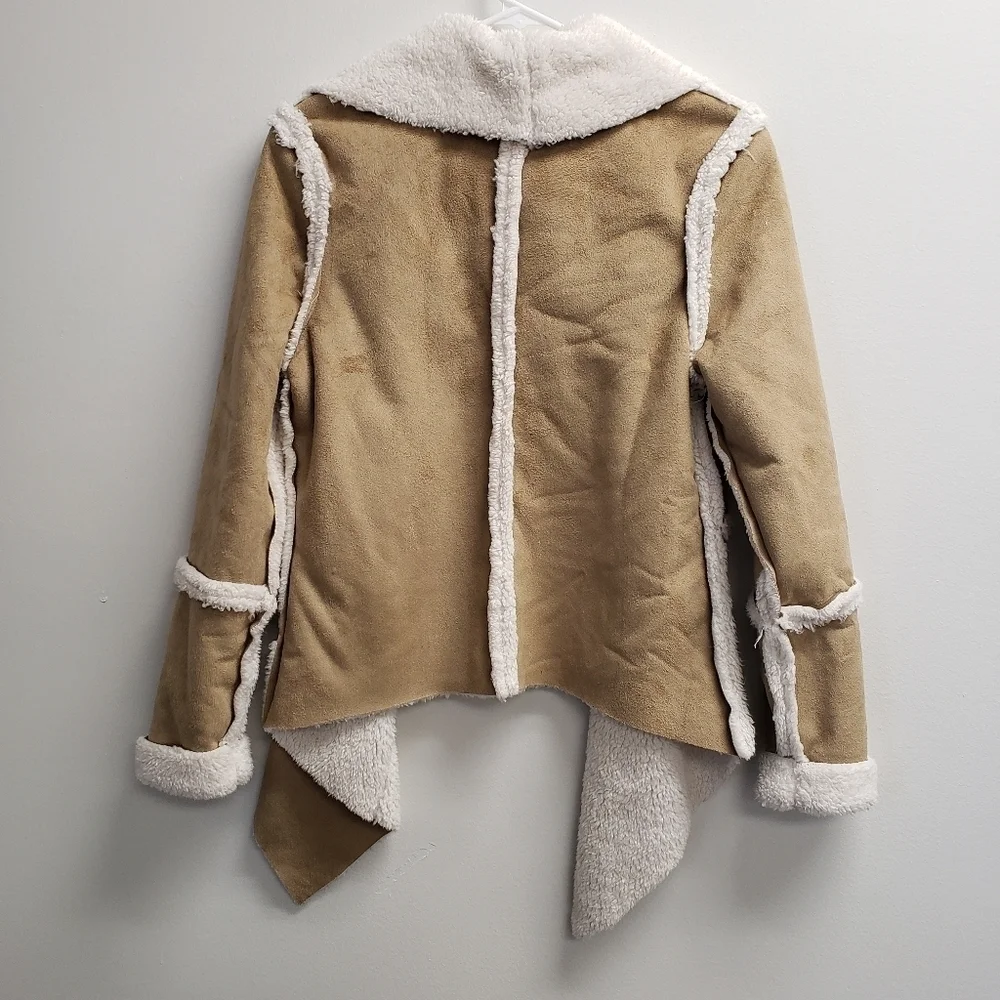 Olsenboye Faux Fur Open Front Coat Jacket Size Small - Picture 2 of 8